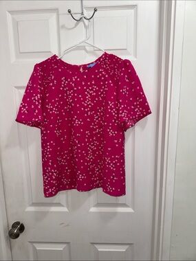 Draper James Pink Short-Sleeve Printed Blouse